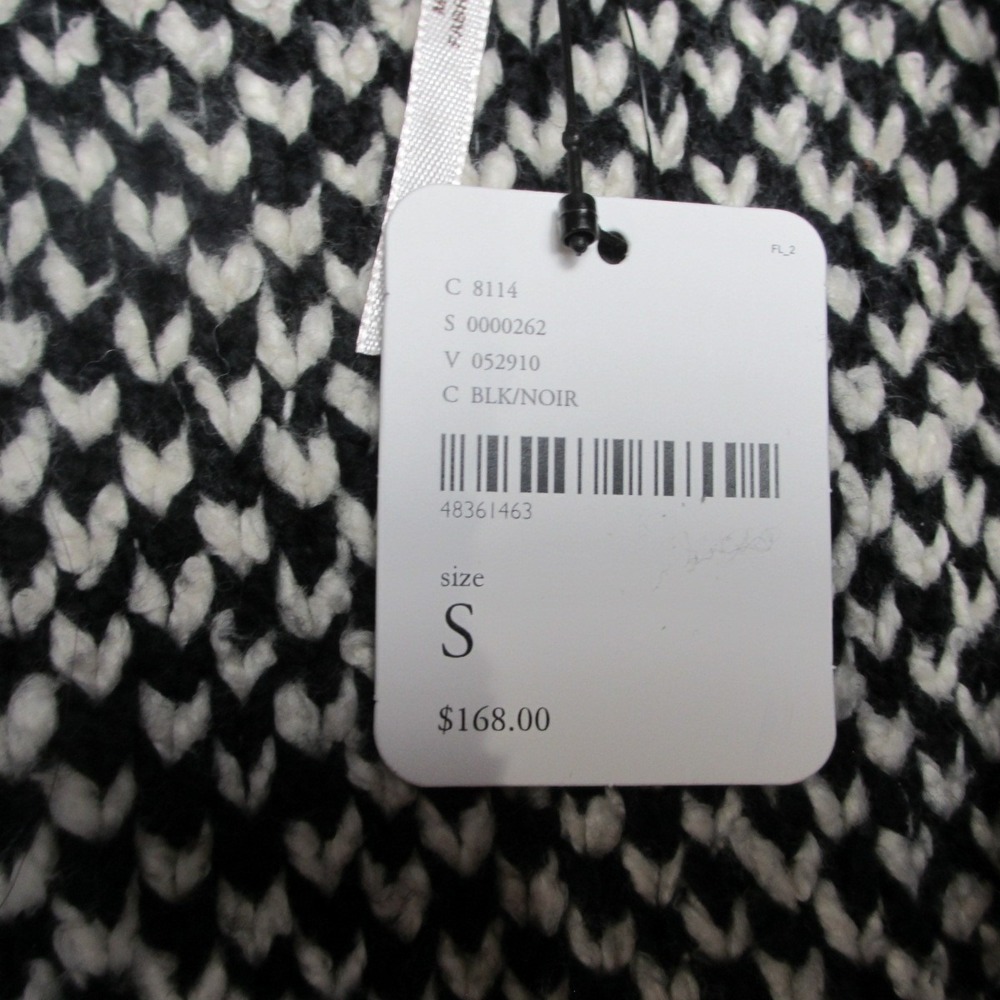 Free People Sweater Womens Small White Black Cardigan Cozy Cabin Belted Waist - Picture 3 of 8